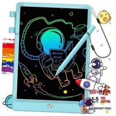 LCD Writing Tablet for Kids, 10 Inch 11″W x 7.5″H Delightful Dolphin Blue