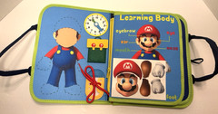 Super Mario Quiet Book Busy Board Kids Learning Travel Toy Felt Activity- Green
