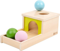 Object Permanence Box with Tray Three Balls Montessori Toys for 6-12 Months Baby