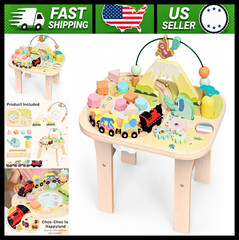 9-in-1 Wooden Montessori Activity Table for Toddlers 12 Months+