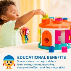 Battat â€“ Shape Sorter House â€“ Color and Shape Sorting Toy with 6 Keys and…