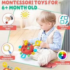 Toddler Travel Toy Silicone Pull String Montessori Sensory Gift Stuffer 18m+