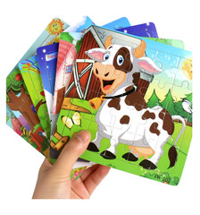20PCS Wooden Cartoon Puzzle Kids Educational Learning Toy