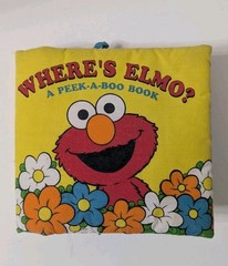 Where’s Elmo? Peek-A-Boo Book Cloth Sesame Street Soft Play Baby Touch Feel 1999