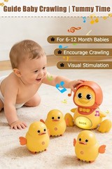 Baby Toys 6-12 Months Set of 4 Magnetic Ducks Family, Tummy Time Toys with Music