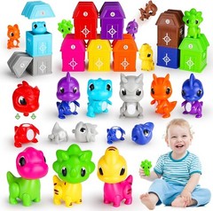 40Pcs Matching and Stacking Learning Dinosaurs Toys 12M+