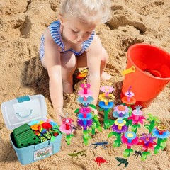 156 PCS Insect Flower Garden Building Educational STEM Learning Pretend Set