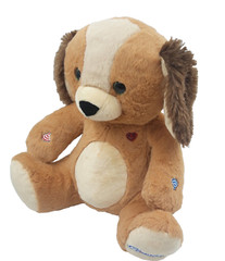 Cloud Pets Plush Soft Beige Dog Puppy 12″ Seated Plays And Sends Messages Cute