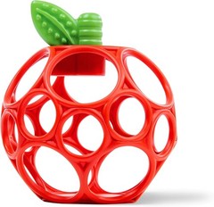 Bright Starts Oball Red Apple Teether Toy, Unisex, BPA Free, Newborn+