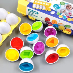 12PCS Matching Eggs Toy Color & Shape Sorting Puzzle Montessori Educational Lear