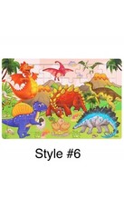 30 Pcs Children Wooden Puzzle Cartoon Vehicle Animal Learning Kids 3-7 Years