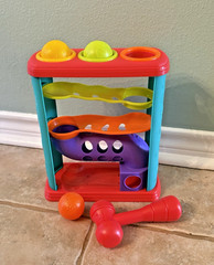 Baby Time Pound A Ball Drop Tower Toy Baby Toddler Hammer Hand Eye Coordination