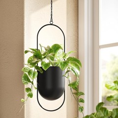 Bamworld Black Hanging Planters for Indoor Outdoor Plants Metal Hanging Pots …