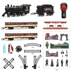 Train Set for Kids,Remote Control Locomotive Engine Under Christmas