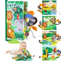 BBWOO Soft Baby Book Toy – Newborn Boy Girl Shower Gift – Tummy Medium, Green