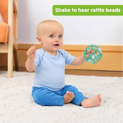 Oball Easy-Grasp Rattle BPA-Free Infant Toy in Teal, Age Newborn 4 Inches