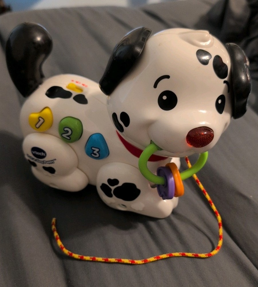 VTech Pull and Sing Puppy Dalmatian Infant Toy 6-36 Months Tested And Working *