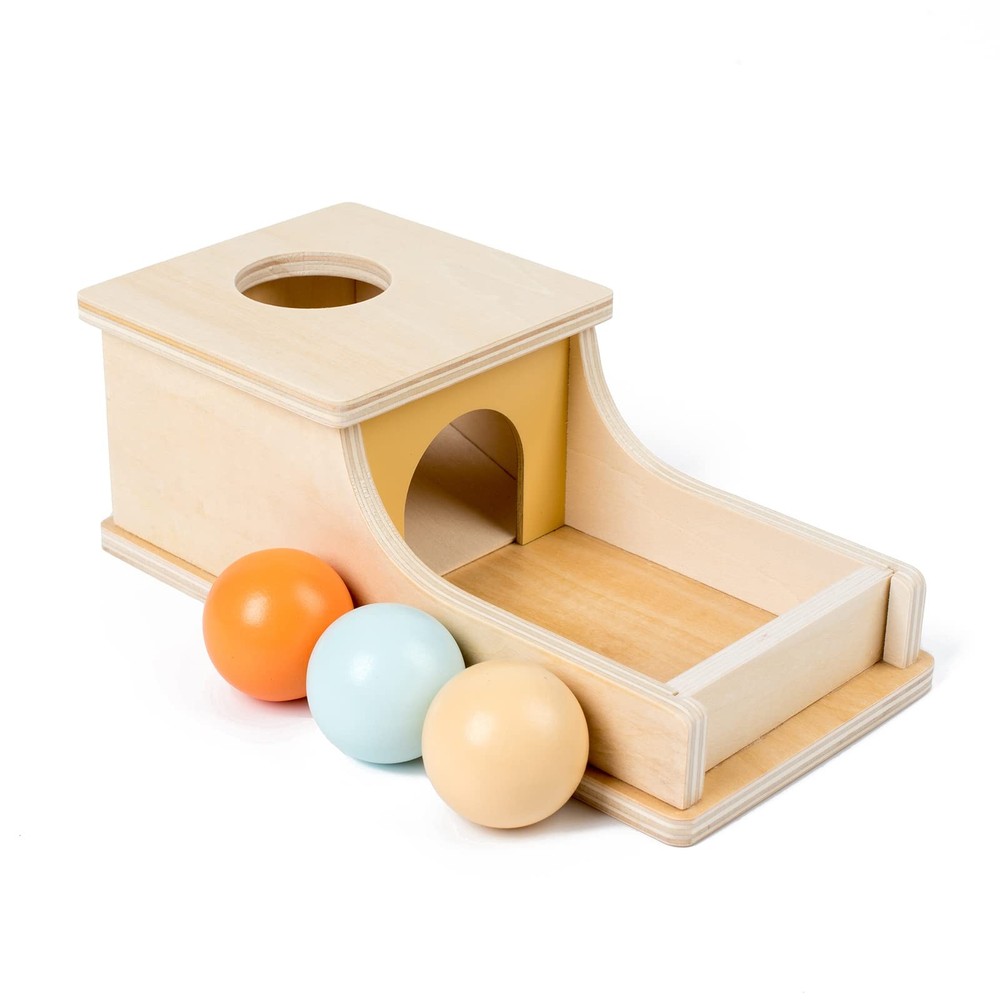 Montessori Toys for Babies 6-12 Months Object Permanence Box Wooden Ball Drop