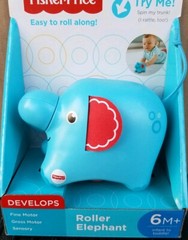 Fisher Price Roller Elephant Shake Rattle n’ roll baby fine gross motor NIP