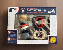 BabyFanatic – Houston Astros – Baby Rattle Set Natural Wood Rattles – MLB