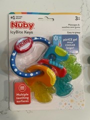 3 New Bright Stars Rattle Teether, Monkey Rattle Teether, Nuby IceBite Keys Gums