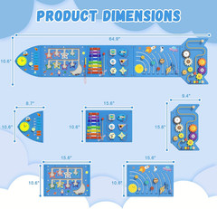 Rocket Activity Wall Busy Board Panels – Sensory Wall Panel for Kids, Montessori