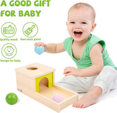 Object Permanence Box with Tray Three Balls Montessori Toys for 6-12 Months Baby
