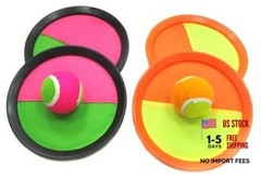 YMCtoys Kids Toys Toss and Catch Ball Set with 4 Paddles 2 Balls Outdoor Games