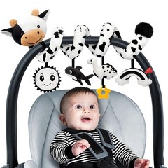 Spiral Car Seat Baby Toys 0-6 Months, Infant Carseat High Contrast Sensory To…