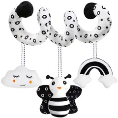 Baby Spiral Hanging Stroller and Car Seat Toys Black and White High Contrast …