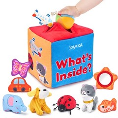 Baby Toys 6-12 Months – Mystery Soft Box with 10 Sensory Objects, Rattle,