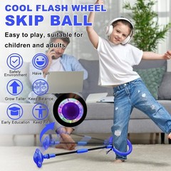 Skip Ball, Portable Foldable Colorful Flash Wheel Swing Ball, Kids Toys for G…