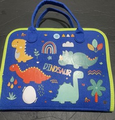Busy Book Blue Felt Montessori Toys Sensory Travel Game Toy for Kids Dinosaur