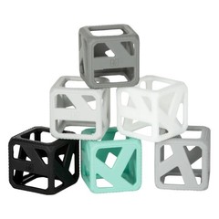 Malarkey Kids Stack N Chew – Mini Cubes Baby Toy Small, Monochrome