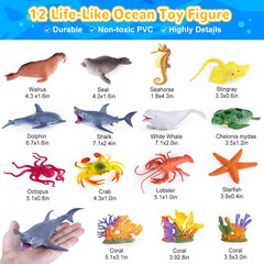 Ocean Animal Toys Set with Play Mat – 18 Realistic Sea Creatures