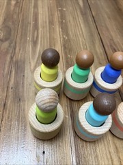 Lovevery Post And Play Peg People Montessori Wooden Baby Toddler Toy Set Colors
