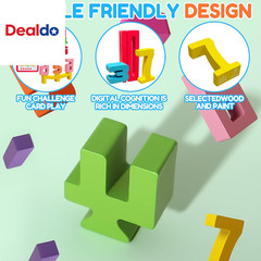 Wooden Number Building Blocks – 20Pcs Stacking for 3+ Years Old Kids, Digital Bu