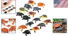 Durable 16 Piece Mini Turtle Figurines Set – Perfect for Parties and Learning