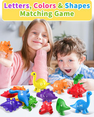 26PCS Dinosaur Alphabet Learning Toys for Toddlers Kids 3-5, Montessori Educatio