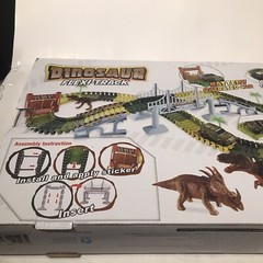Dinosaur Flexi-Track Jurassic Toy Flexible Tracks Set Flex Park Racing No Cars