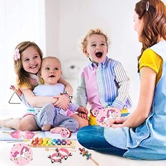 Kids Musical Instruments Sets, Non-Toxic Musical Toy, Wooden Percussion Pink
