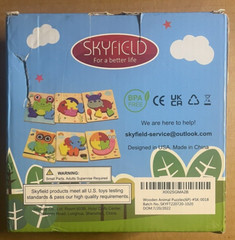 Wooden Animal Puzzles for 1 2 3 Years Old Boys Girls, Toddler 6 Sets
