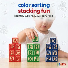 Skoolzy ABC Wooden Blocks for Toddlers – 30 Wood Alphabet Blocks – Montessori St
