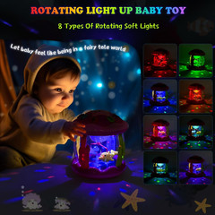Baby Girl Toys 6-12 Months – Babies Ocean Rotating Projector Light up Musical To