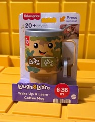 Camouflage Fisher-Price Laugh & Learn Wake Up & Learn Coffee Mug NEW