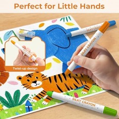 Color Twist Crayons for Toddlers 1-3 and Kids 4-8, Non-Toxic Washable 12