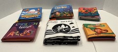 Soft Cloth Baby Books Lot of 6 Animals Fruits Vehicles Sea Life Letters Colors