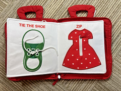 DEMOCA Red My Quiet Book Soft with Carrying Handle Basic Fine Motor Skills EUC
