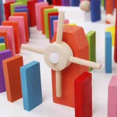 New Kids 100pcs Children Color Sort Rainbow Wood Domino Blocks Kits Early Bright