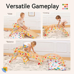 Kids Indoor Climber Set with Reversible Slide and Foldable Design, Montessori